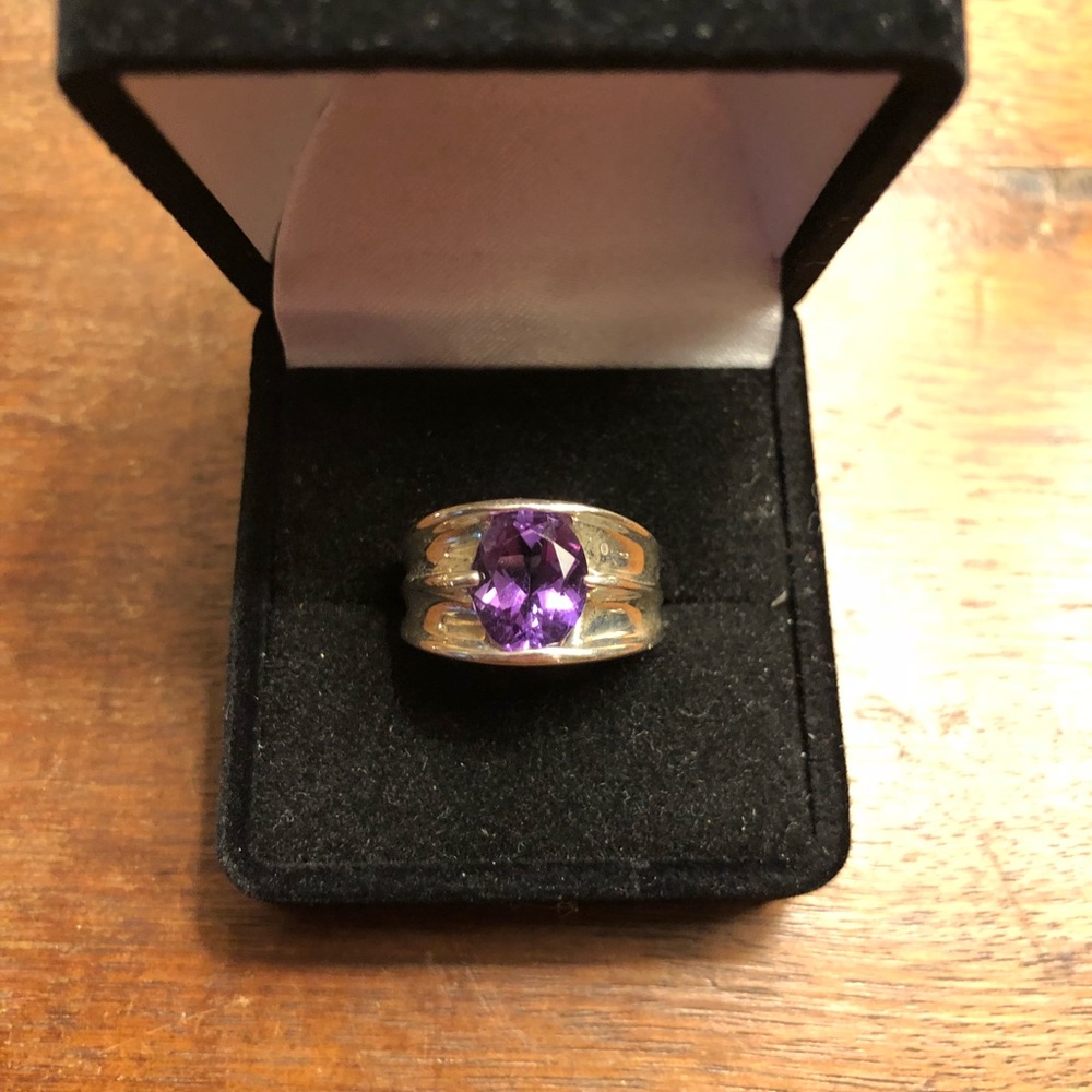 Sterling silver purple stone ring
